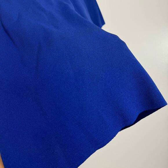 Vintage Draper's & Damons Womens Blue Short Sleeve Blouse Crop Size Medium Top - Picture 8 of 8
